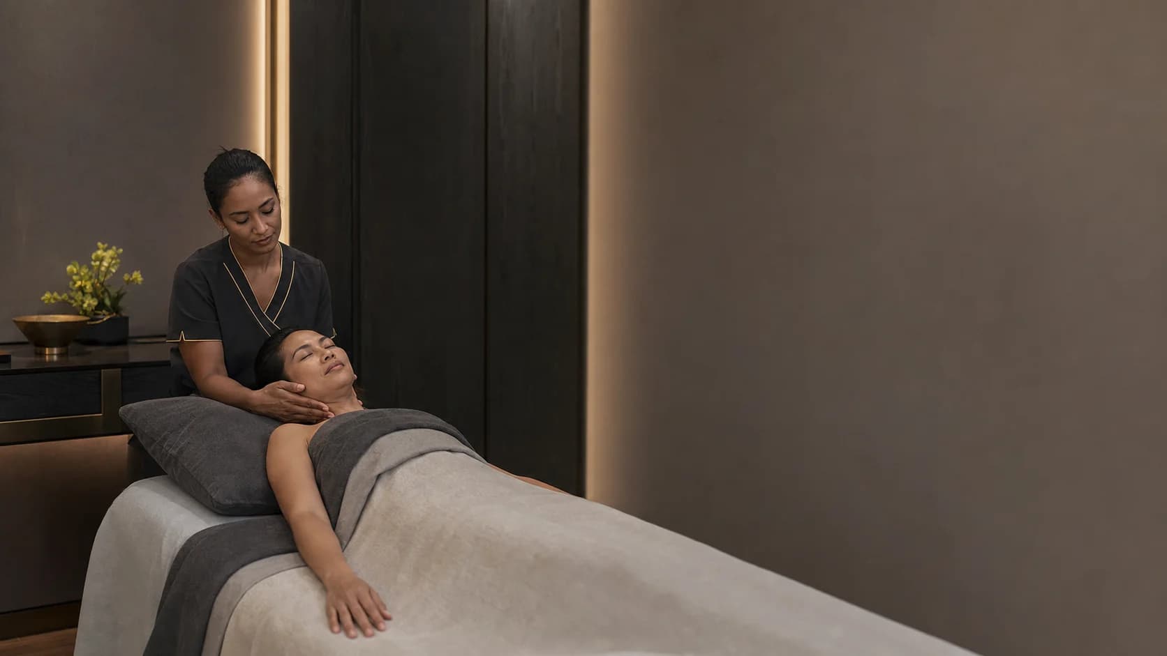 Guest receiving a treatment in a future spa setting